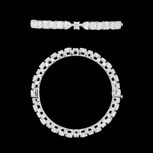 18K White Gold Diamond Bangle - 17.15ct VS-SI-FG