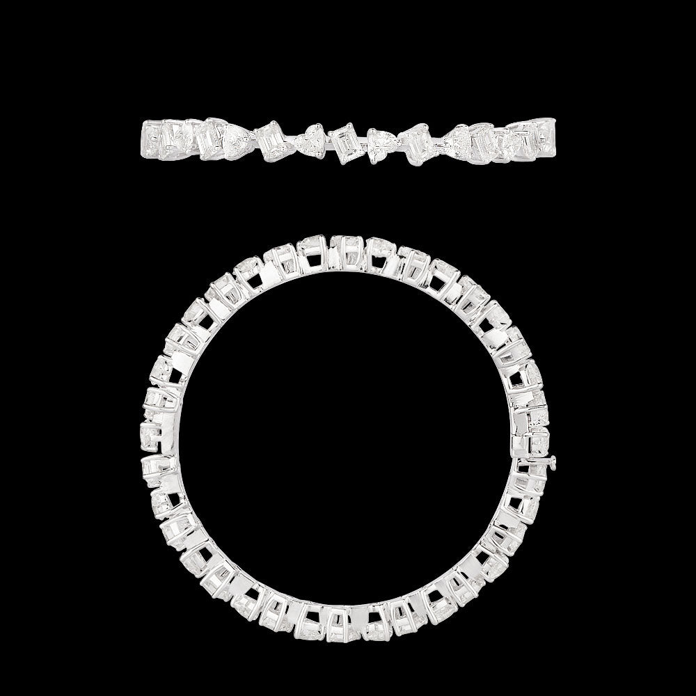 18K White Gold Diamond Bangle - 16.44ct VS-SI-GH