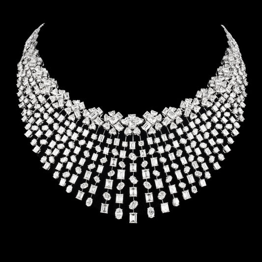 18K White Gold Diamond Necklace - 79.746ct VVS-VS-GH