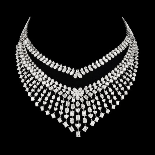 18K White Gold Diamond Necklace - 74.797ct VS-SI-FGH