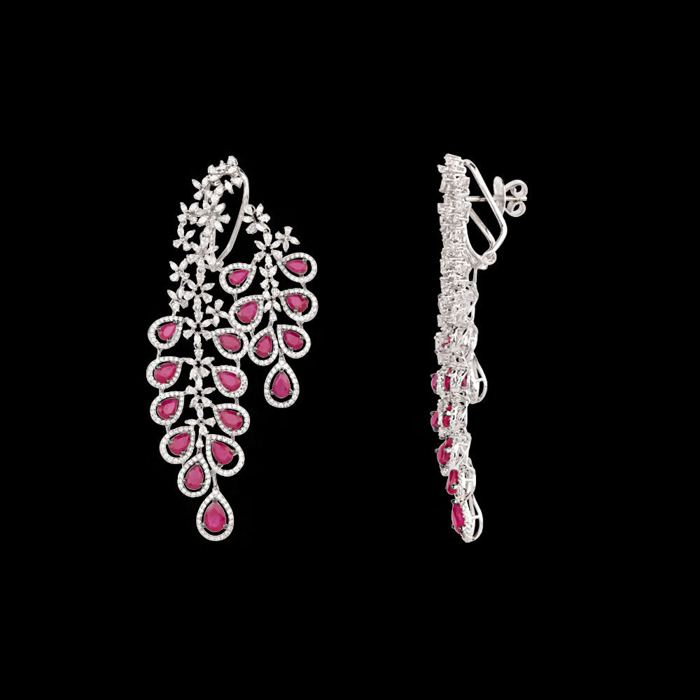 18K White Gold Diamond Jewellery - 6.76ct VVS-FG with Colour Stones
