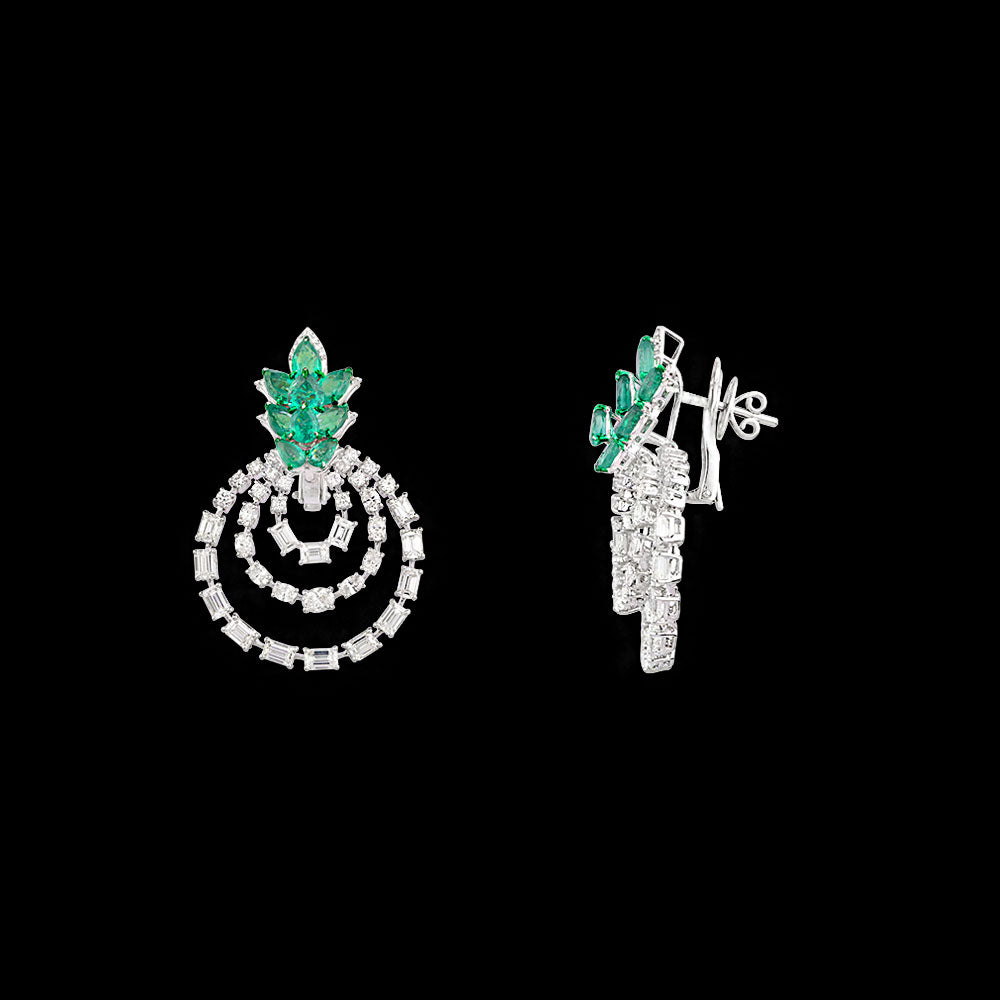 18K White Gold Diamond Jewellery - 6.63ct VVS-VS-GH with Colour Stones