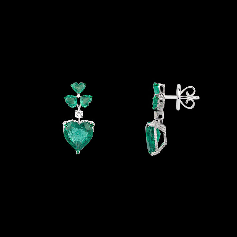 18K White Gold Diamond Jewellery - 0.97ct VVS-VS-HI with Colour Stones