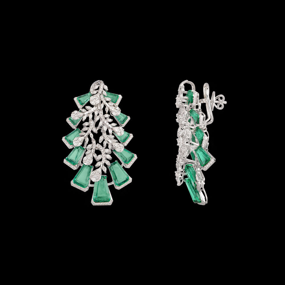 18K White Gold Diamond Jewellery - 4.98ct VVS-FG with Colour Stones