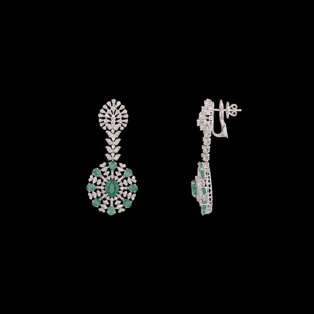 18K White Gold Diamond Jewellery - 5.98ct VVS-FG with Colour Stones
