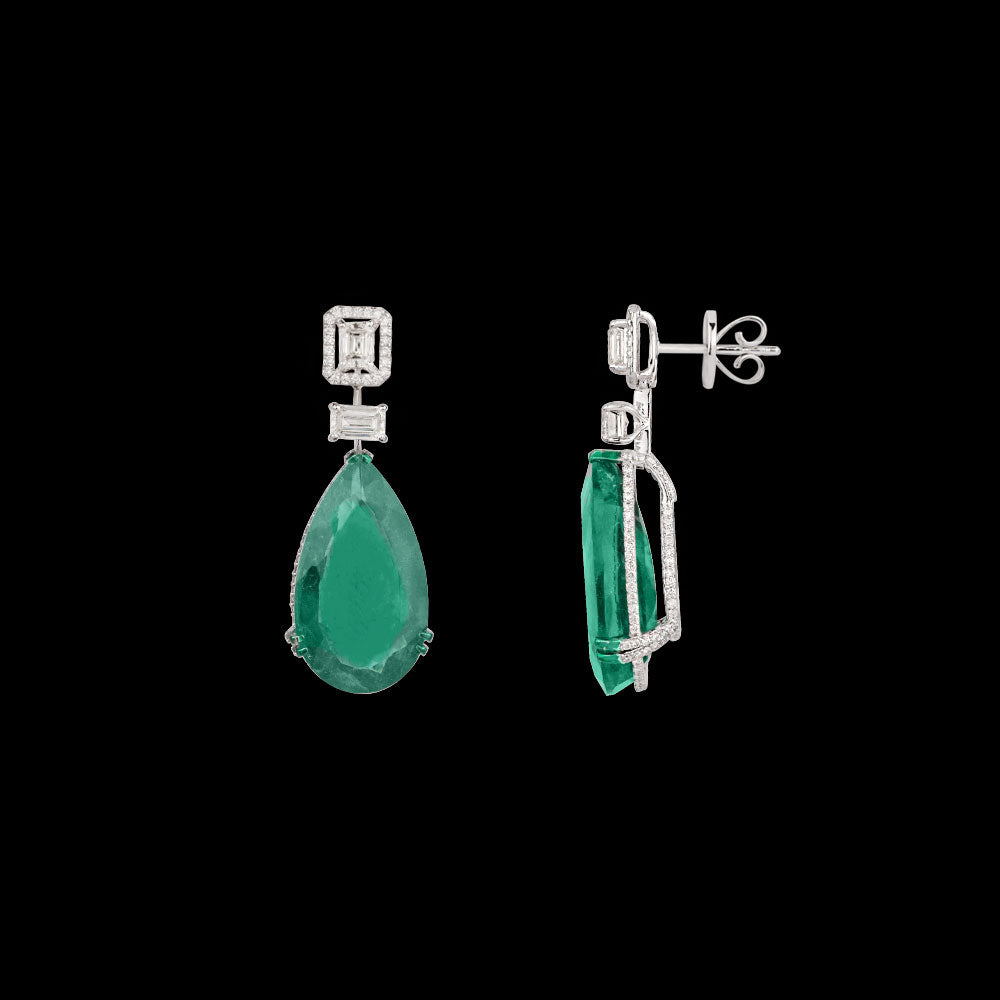 18K White Gold Diamond Jewellery - 3.221ct VVS-VS-IJ with Colour Stones