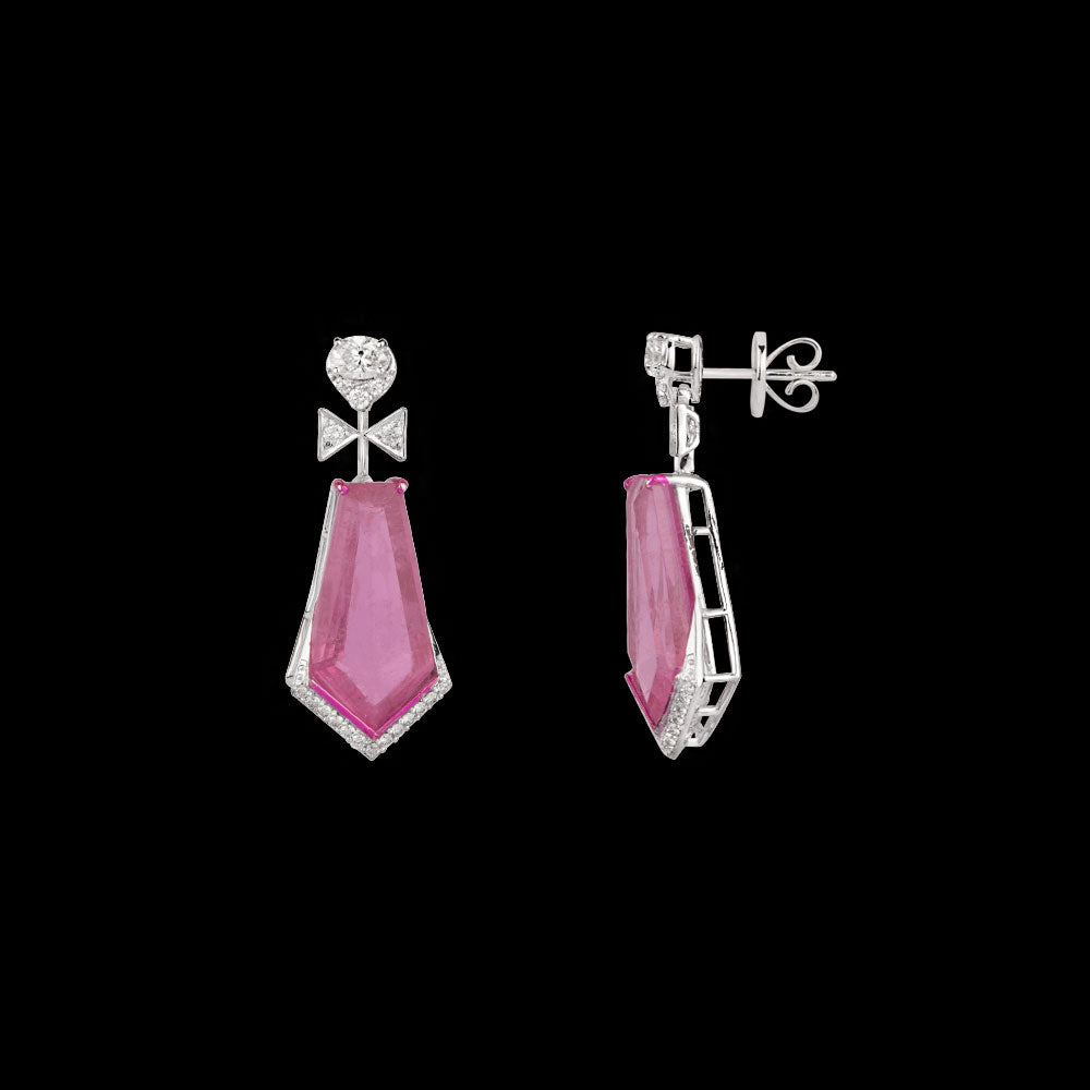 18K White Gold Diamond Jewellery - 0.71ct VVS-VS-GH with Colour Stones