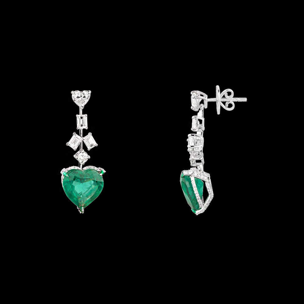 18K White Gold Diamond Jewellery - 3.414ct VVS-VS-GH with Colour Stones