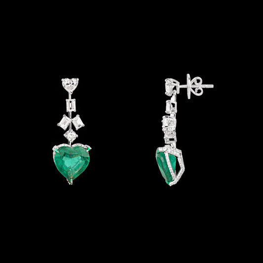 18K White Gold Diamond Jewellery - 3.414ct VVS-VS-GH with Colour Stones