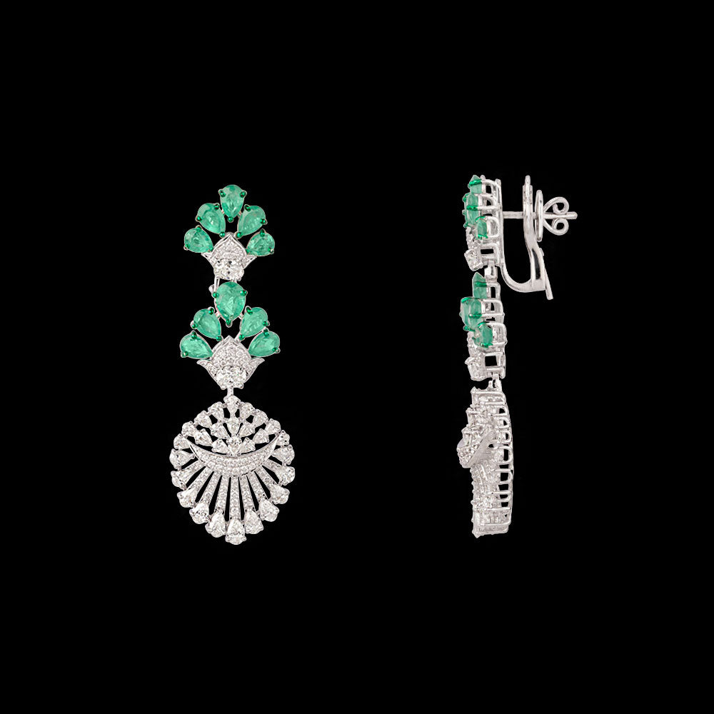 18K White Gold Diamond Jewellery - 6.35ct VS-SI-GH with Colour Stones