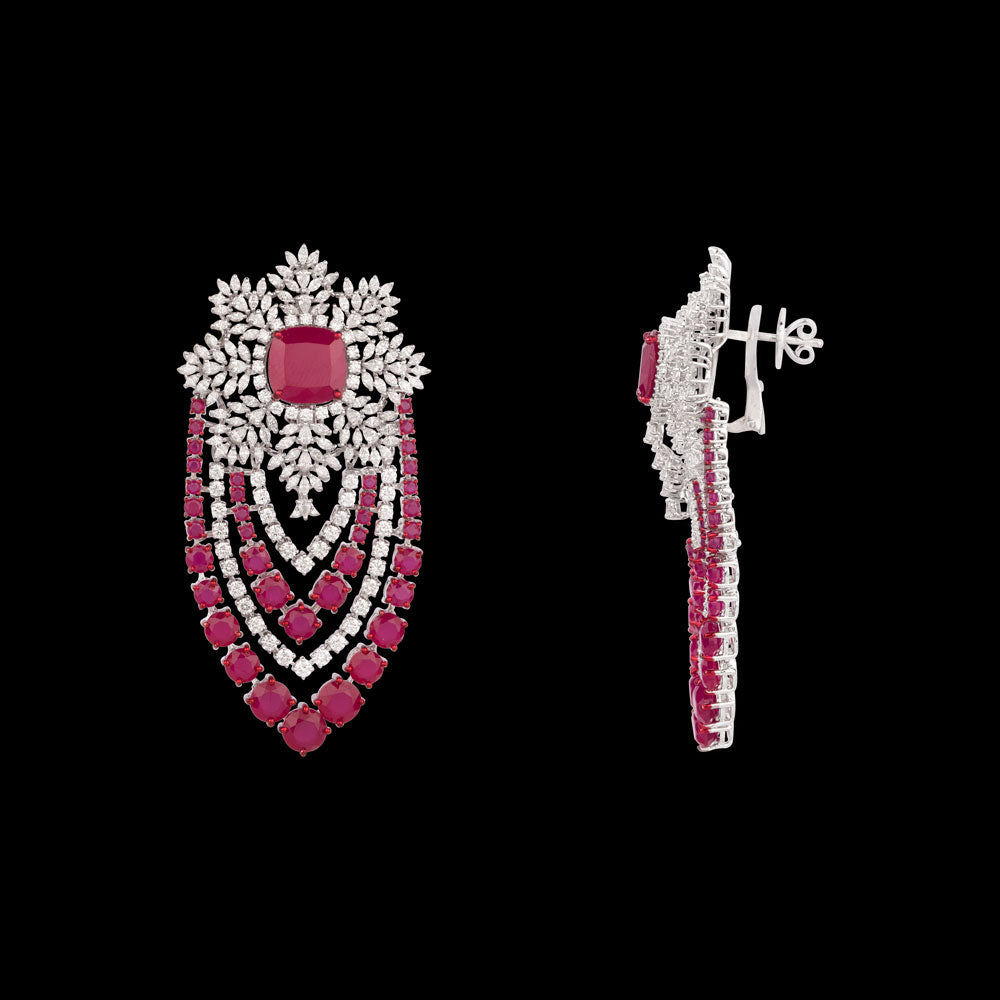 18K White Gold Diamond Jewellery - 9.25ct VVS-VS-EF with Colour Stones