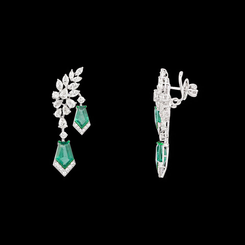 18K White Gold Diamond Jewellery - 4.25ct VS-SI-HI with Colour Stones