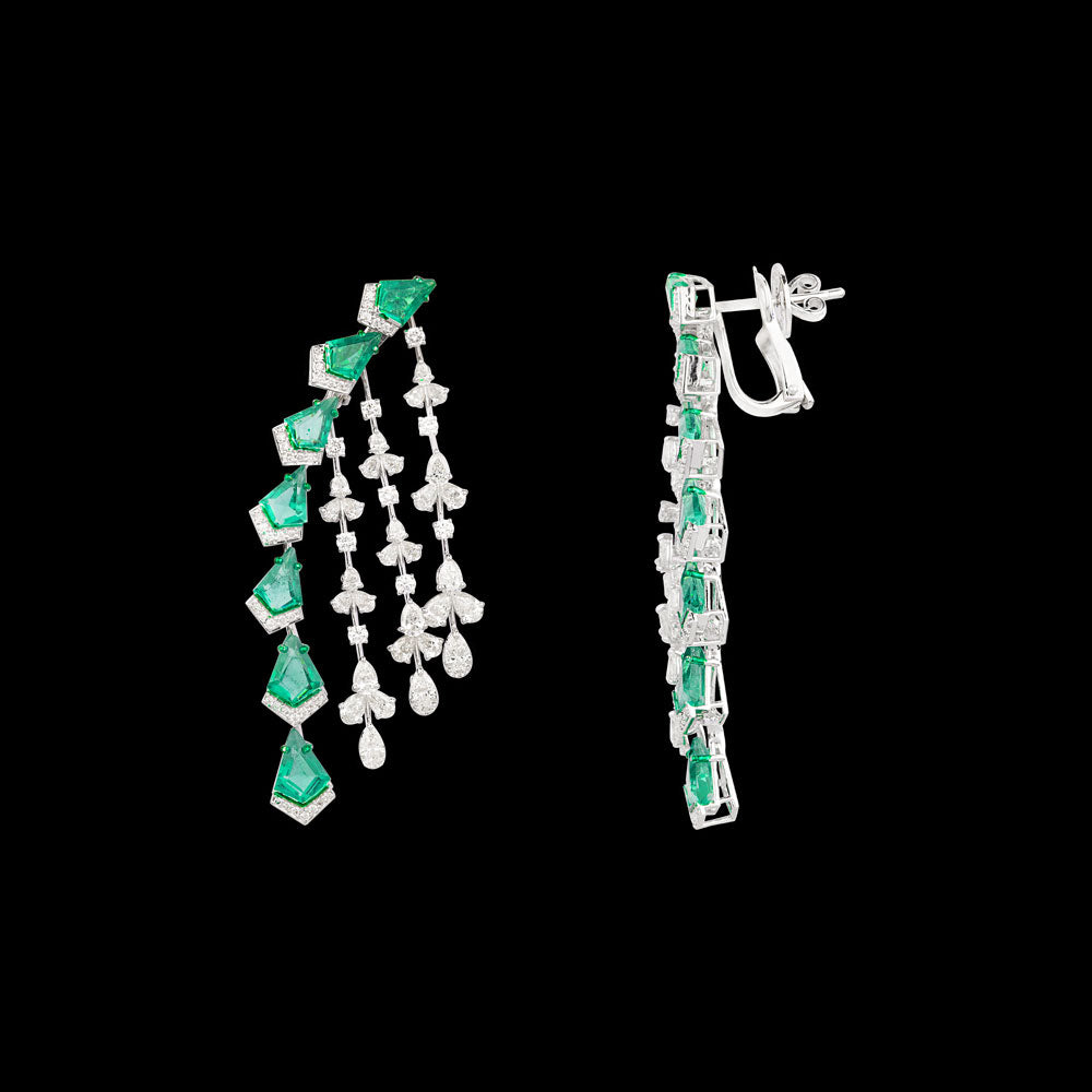18K White Gold Diamond Jewellery - 5.93ct VS-SI-HI with Colour Stones