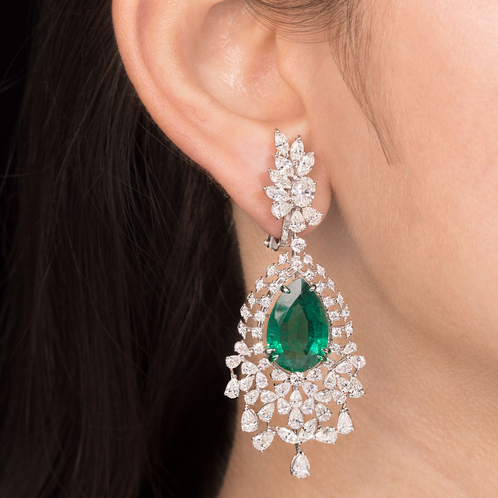 18K White Gold Diamond Jewellery - 9.17ct VS-SI-GH with Colour Stones