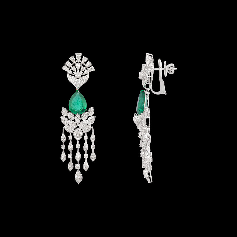 18K White Gold Diamond Jewellery - 6.914ct VS-SI-GH with Colour Stones