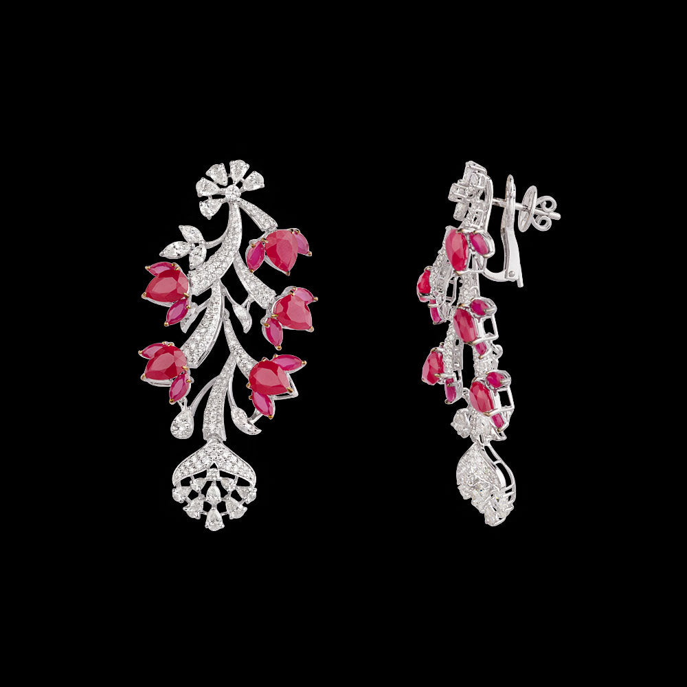 18K White Gold Diamond Jewellery - 7.12ct VS-SI-HI with Colour Stones