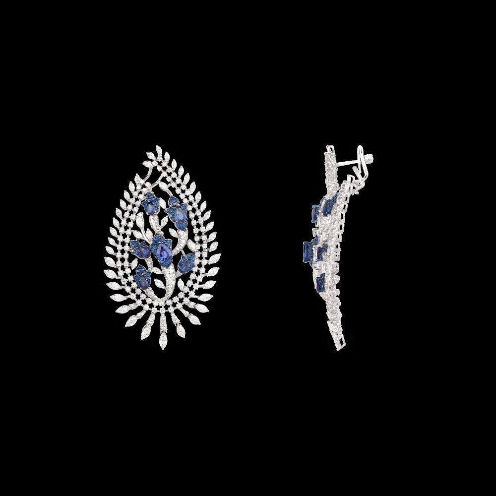 18K White Gold Diamond Jewellery - 13.034ct VS-SI-HI with Colour Stones