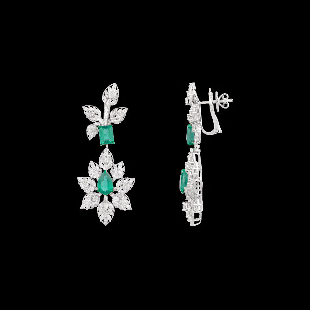 18K White Gold Diamond Jewellery - 7.73ct VVS-VS-EF with Colour Stones