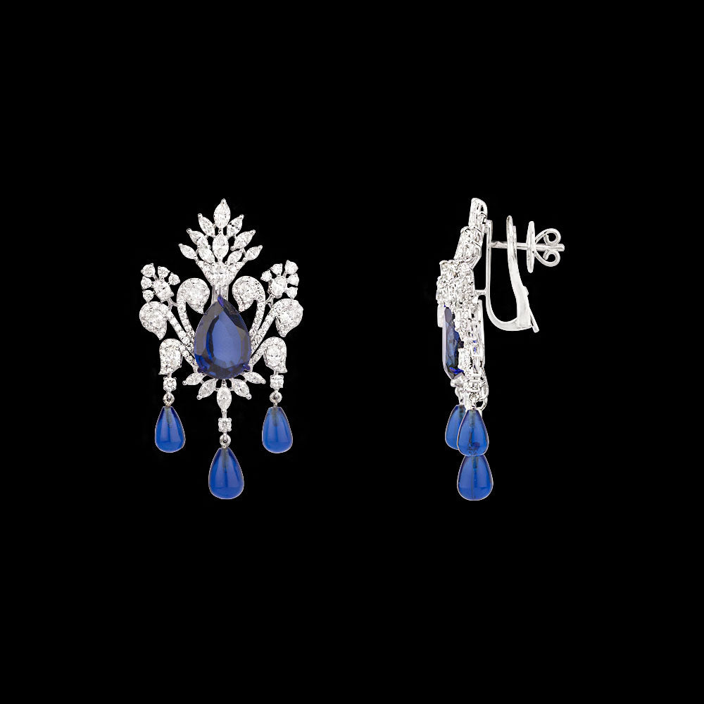 18K White Gold Diamond Jewellery - 6.07ct VS-SI-GH with Colour Stones