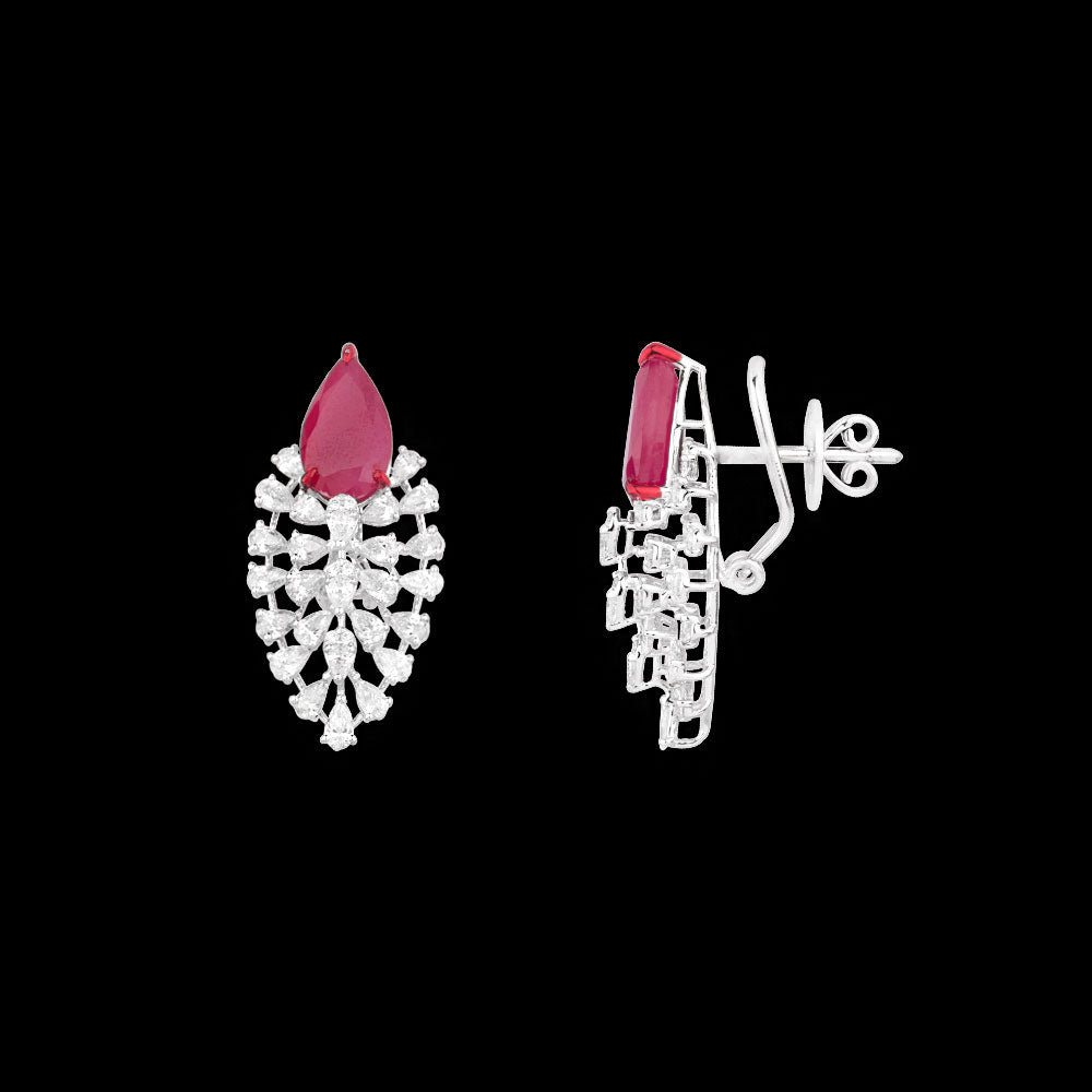 18K White Gold Diamond Jewellery - 2.71ct VVS-EF with Colour Stones