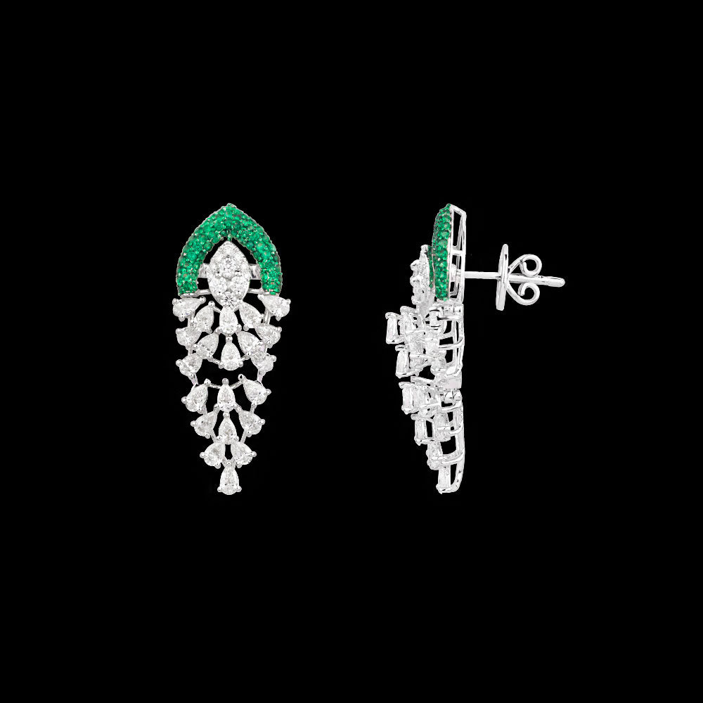 18K White Gold Diamond Jewellery - 3.62ct VS-SI-EF with Colour Stones