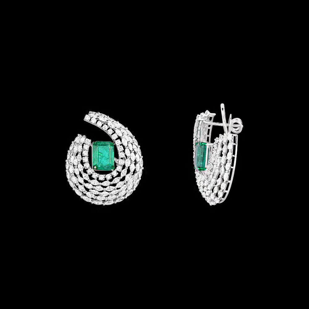 18K White Gold Diamond Jewellery - 7.219ct VVS-FG with Colour Stones
