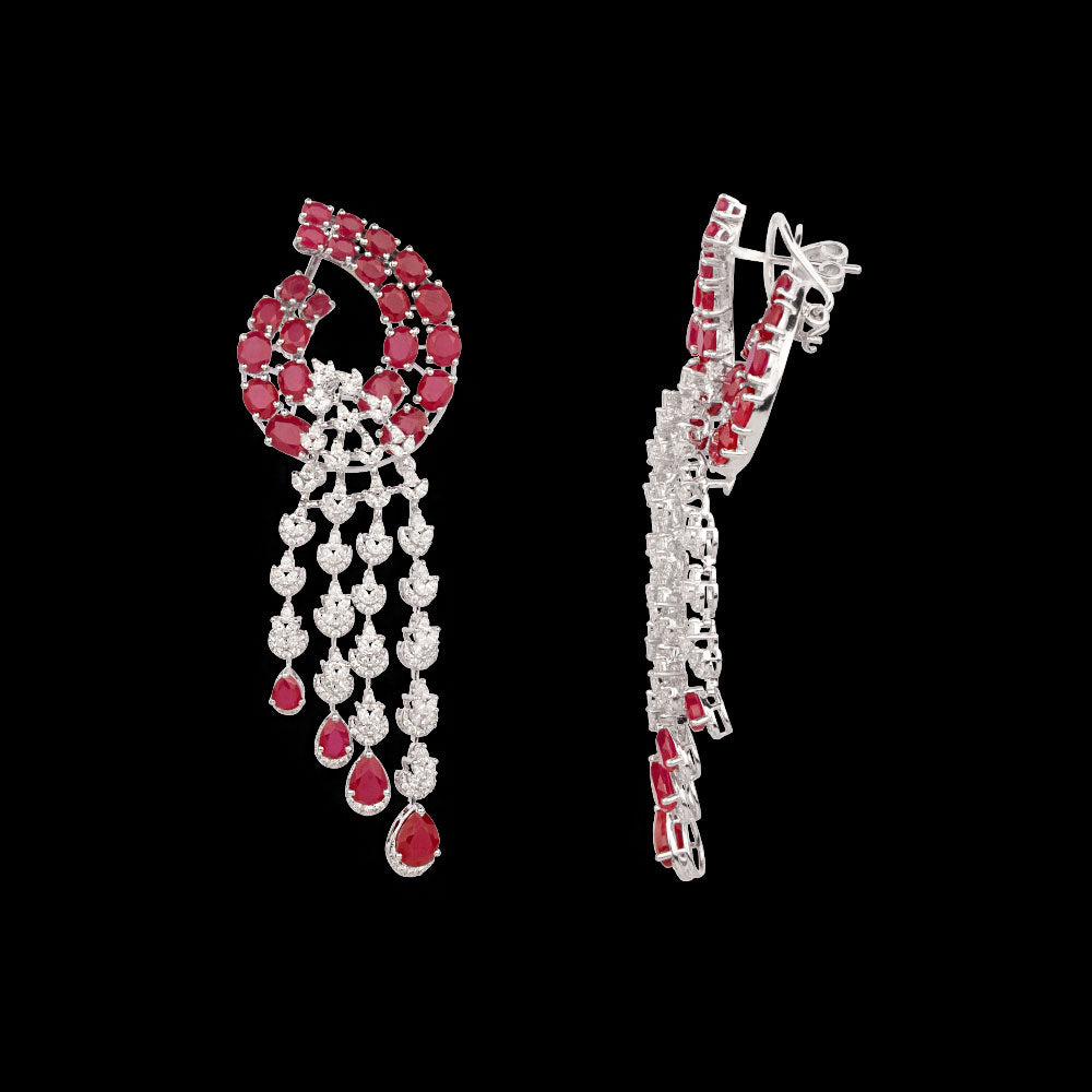 18K White Gold Diamond Jewellery - 5.13ct VVS-VS-FG with Colour Stones