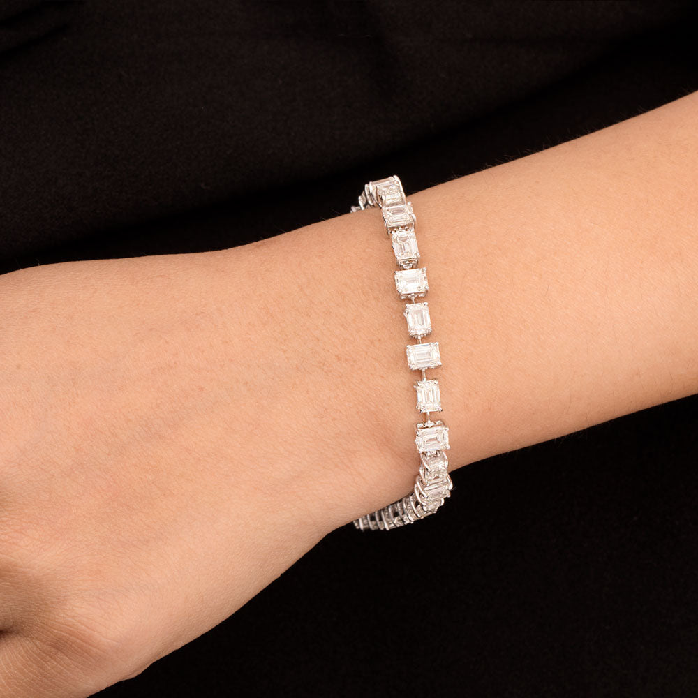 18K White Gold Diamond Bracelet - 14.91ct VS-SI-HI