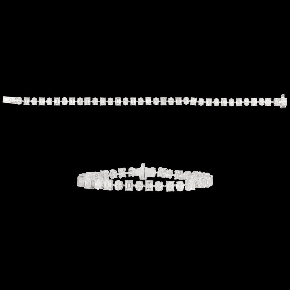 18K White Gold Diamond Bracelet - 11.163ct VS-SI-GH