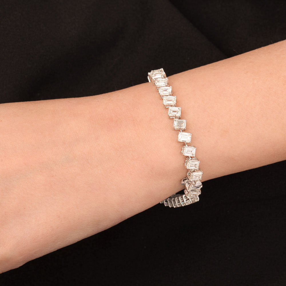 18K White Gold Diamond Bracelet - 16.62ct VS-SI-GH