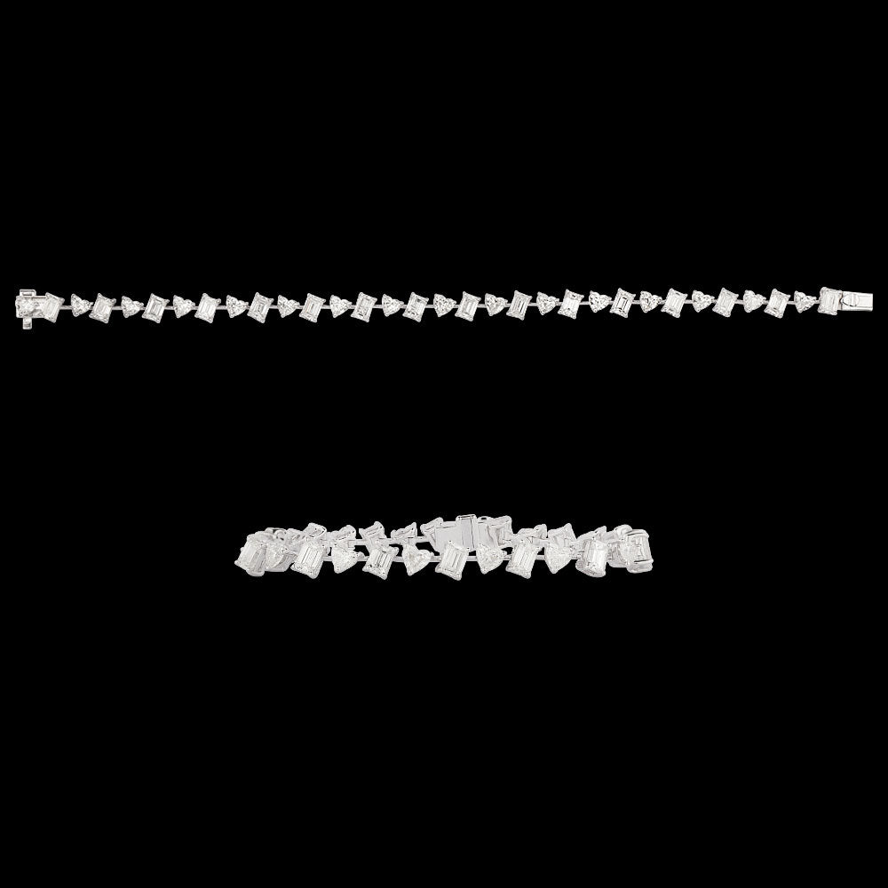 18K White Gold Diamond Bracelet - 8.87ct VS-SI-GH