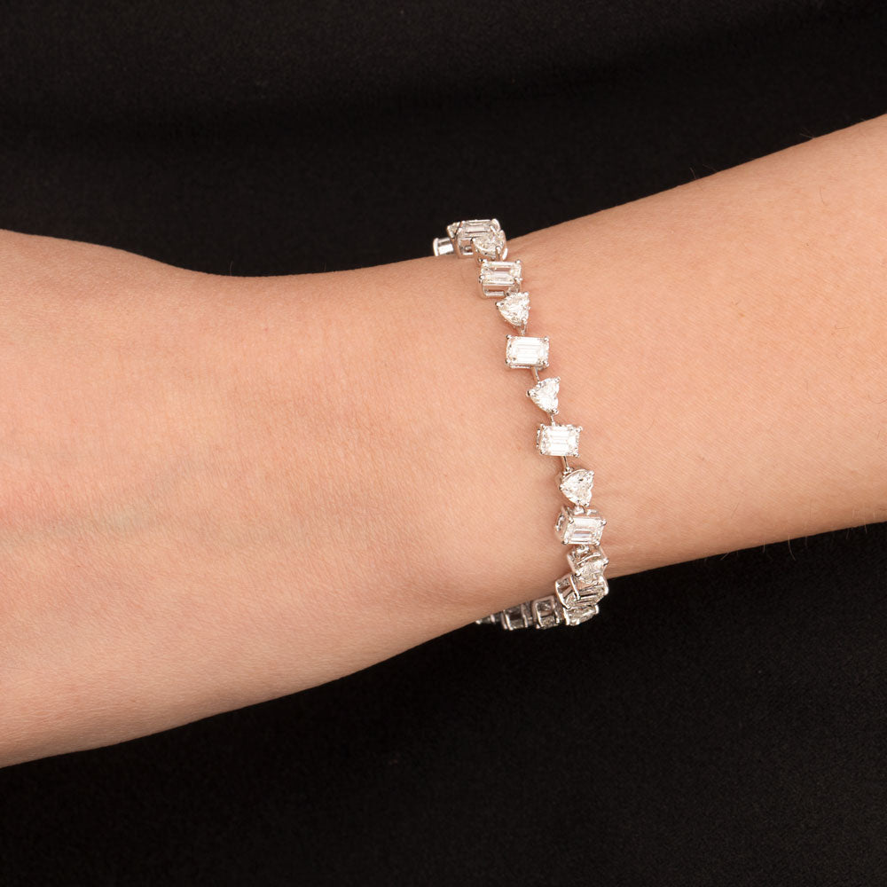 18K White Gold Diamond Bracelet - 8.87ct VS-SI-GH