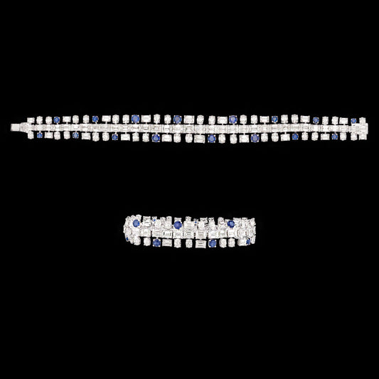 18K White Gold Diamond Bracelet - 23.922ct VVS-VS-GH with Colour Stones