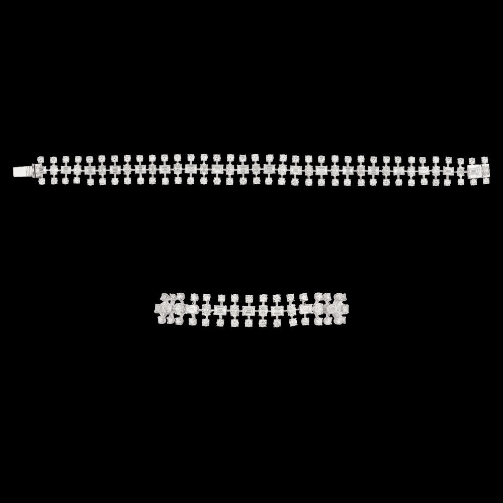 18K White Gold Diamond Bracelet - 12.015ct VVS-VS-HI