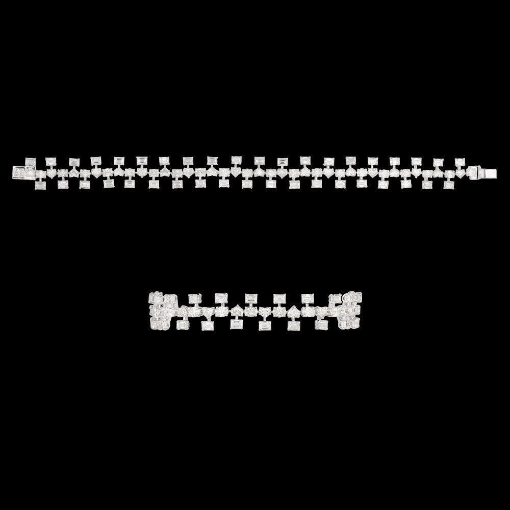 18K White Gold Diamond Bracelet - 13.893ct VVS-VS-HI