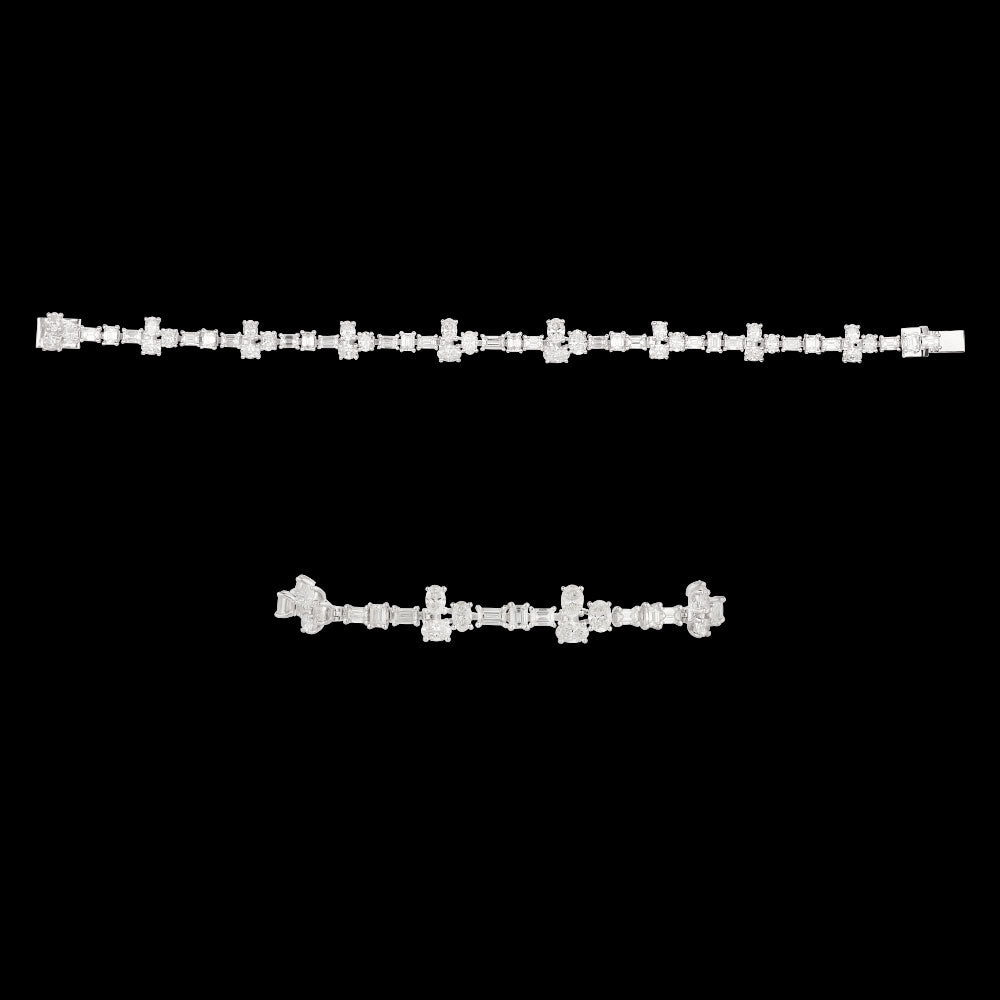 18K White Gold Diamond Bracelet - 8.216ct VVS-VS-HI