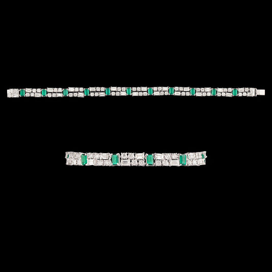 18K White Gold Diamond Bracelet - 6.637ct VVS-VS-HI with Colour Stones