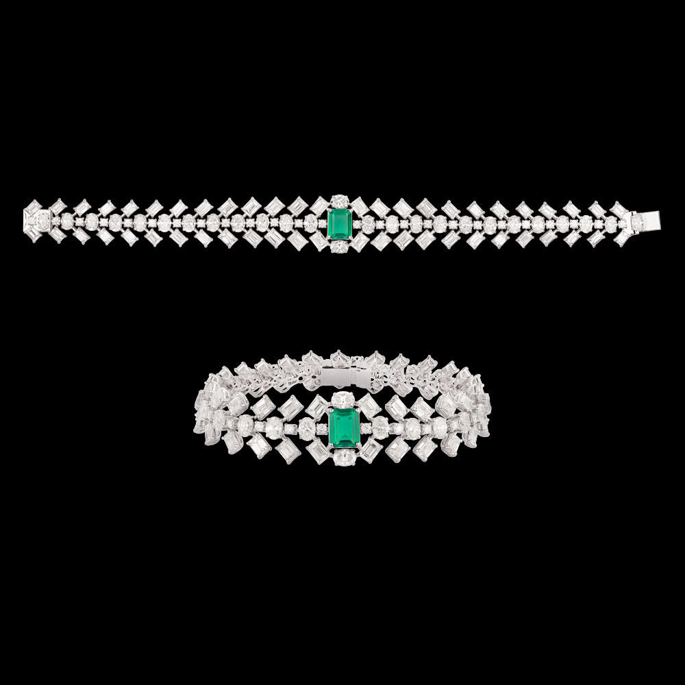18K White Gold Diamond Bracelet - 21.897ct VVS-VS-HI with Colour Stones