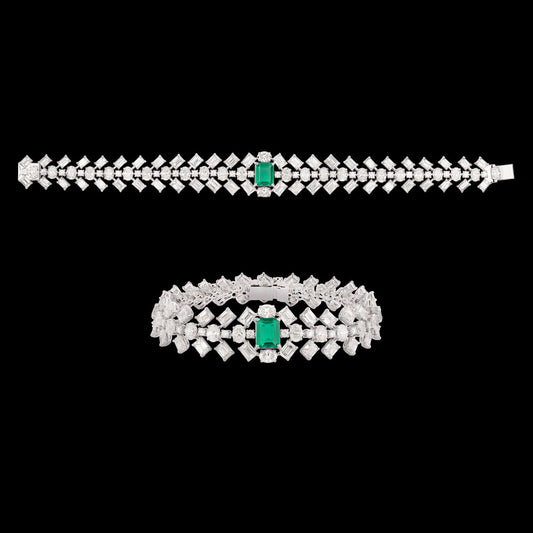 18K White Gold Diamond Bracelet - 21.897ct VVS-VS-HI with Colour Stones