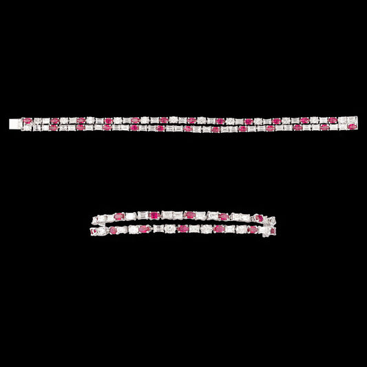 18K White Gold Diamond Bracelet - 9.929ct VVS-VS-HI with Colour Stones