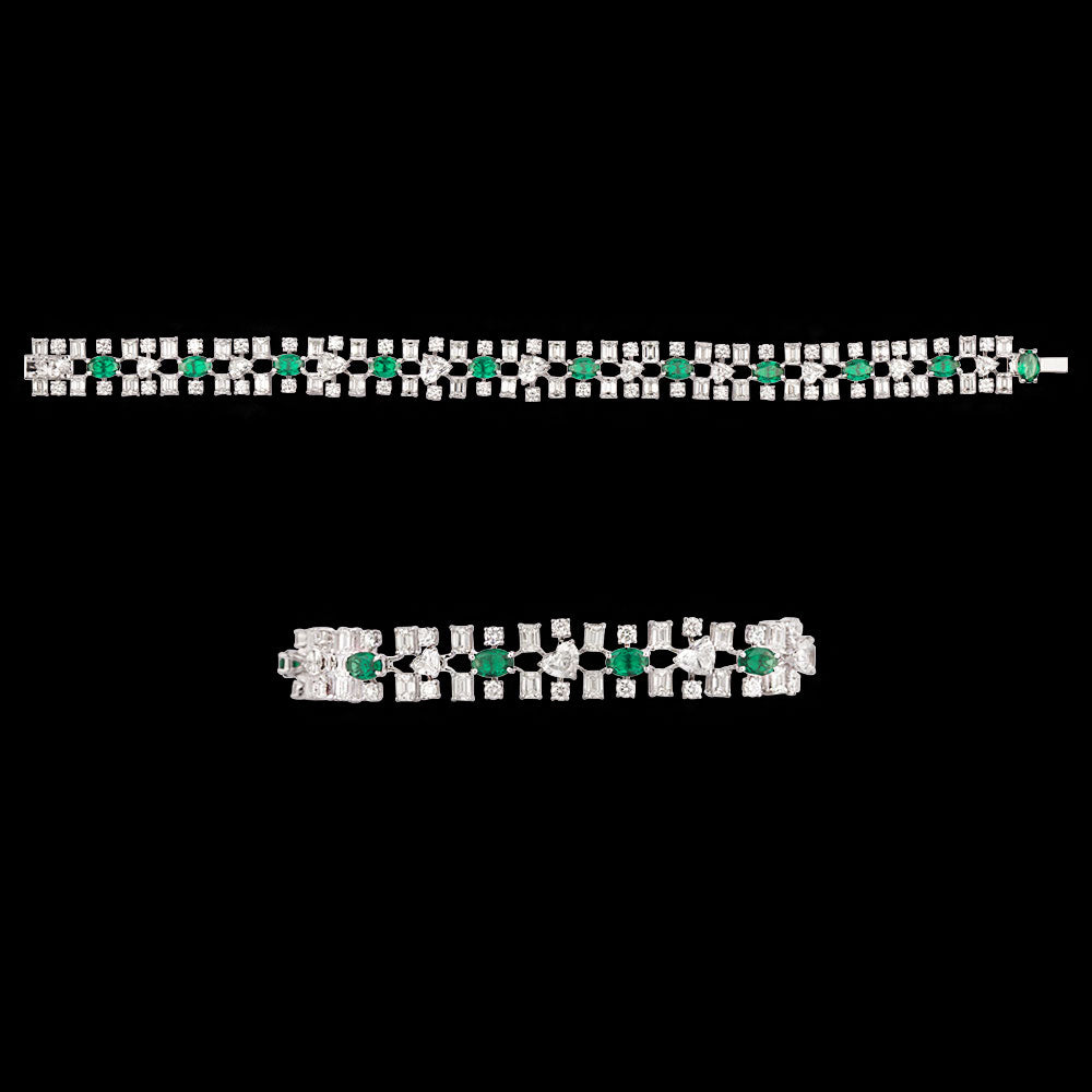 18K White Gold Diamond Bracelet - 12.302ct VVS-VS-HI with Colour Stones