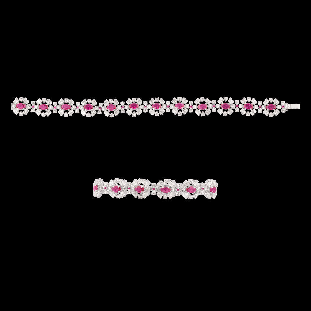 18K White Gold Diamond Bracelet - 11.145ct VVS-VS-HI with Colour Stones