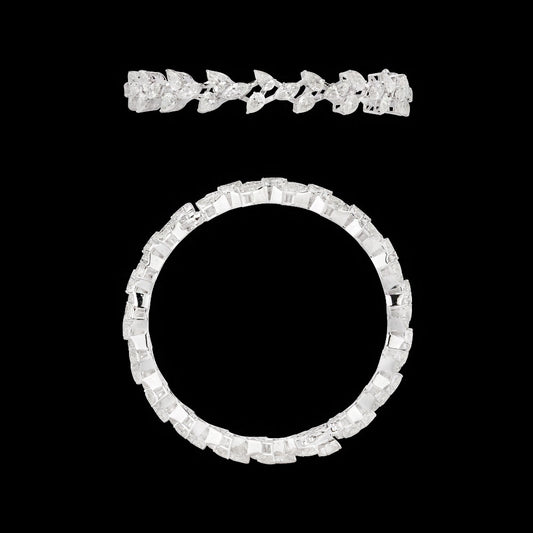18K White Gold Diamond Bangle - 13.91ct VVS-VS-GH