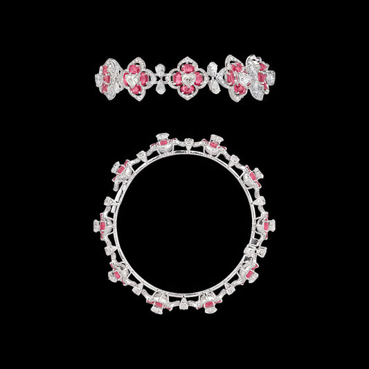 18K White Gold Diamond Bangle - 12.33ct VVS-VS-GH