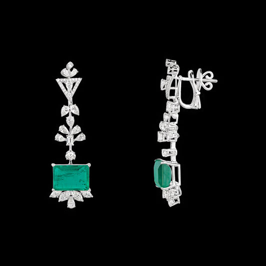 18K White Gold Diamond Earrings - 4.797ct VS-SI-GHI with Colour Stones
