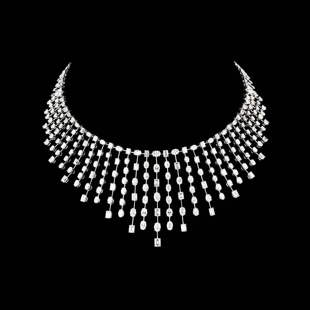 18K White Gold Diamond Necklace - 37.93ct VS-SI-HI