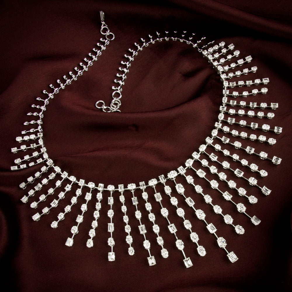 18K White Gold Diamond Necklace - 37.93ct VS-SI-HI