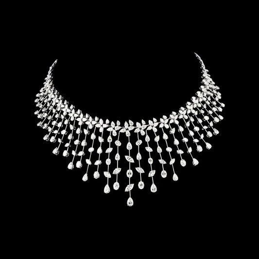18K White Gold Diamond Necklace - 37.3ct VS-SI-HI