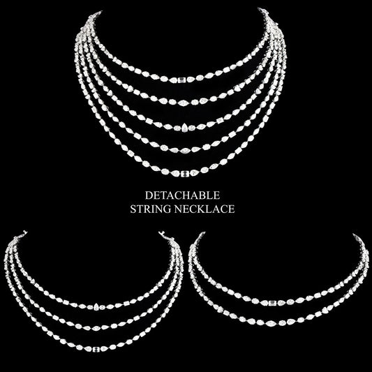 18K White Gold Diamond Necklace - 57.46ct VVS-VS-GH