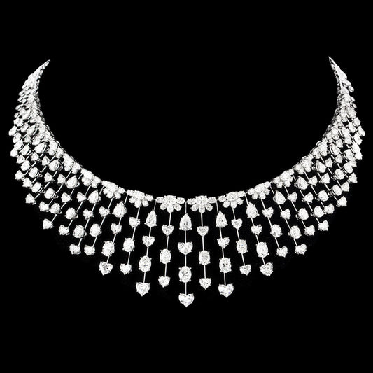 18K White Gold Diamond Necklace - 37.865ct VVS-VS-GH
